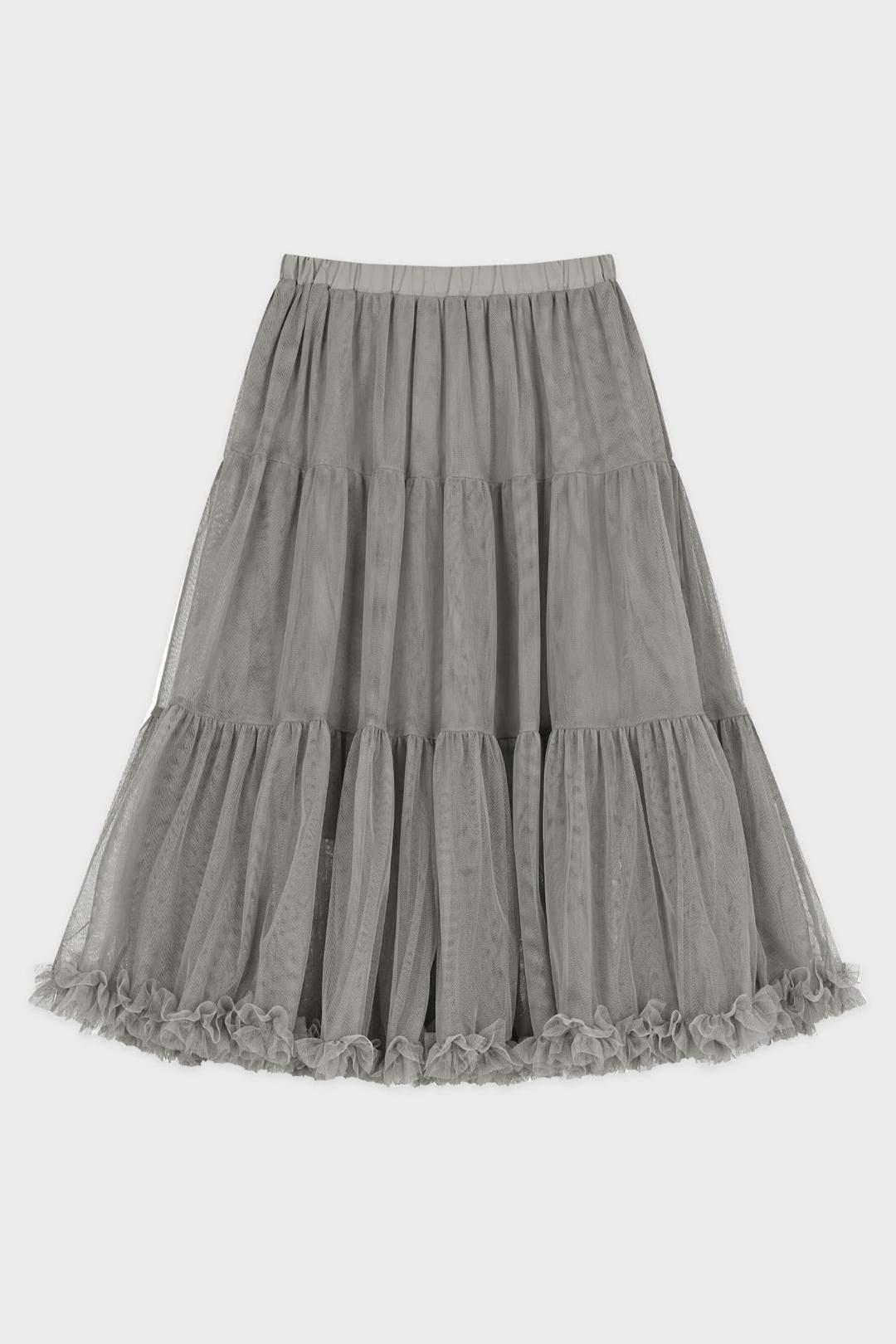 Tute Midi Skirt (Light Grey)