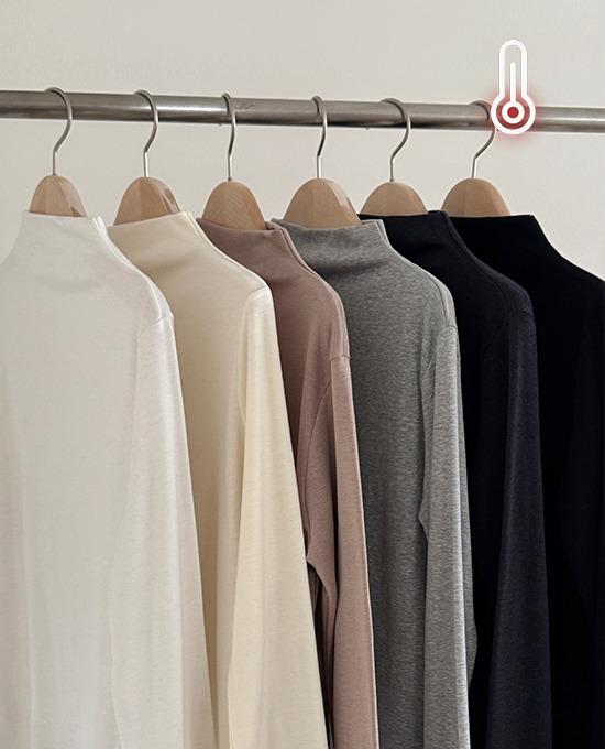 메리어라운드 [서은수PICK][+기모ver][데일리템][무료배송][ofm] 실키 하프넥 (tee)* 뉴 컬러 추가 ♡