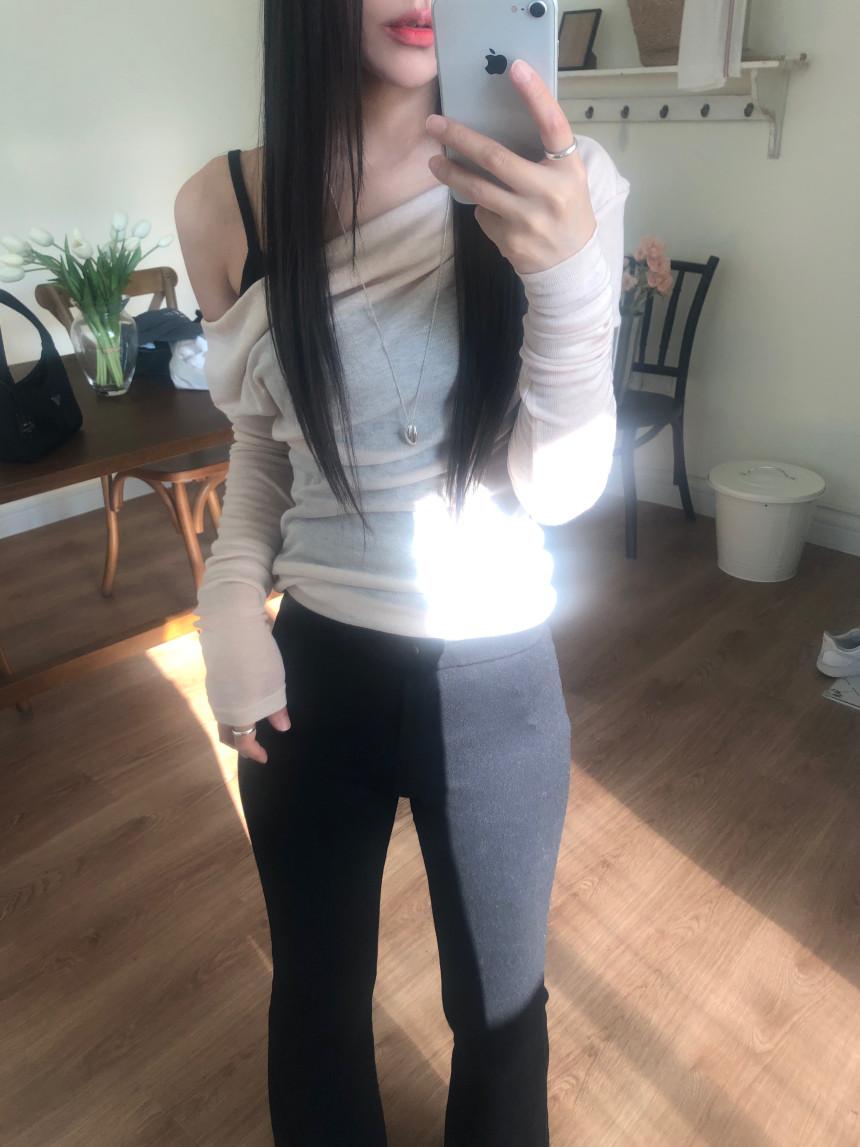 slim off shoulder t (2colors)