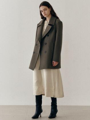 Double wool blend coat (mocha)