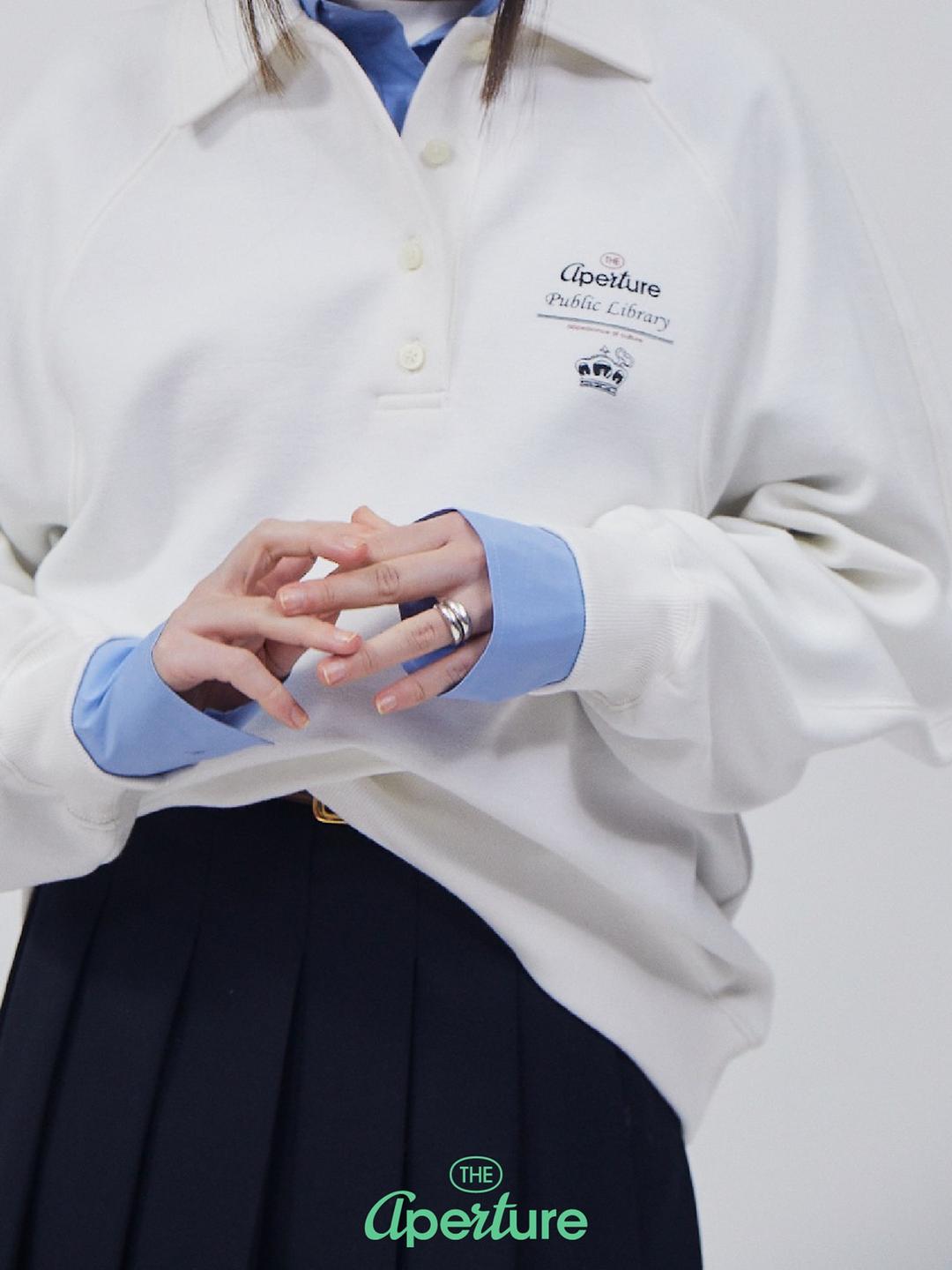 50s Polo Sweatshirt - White