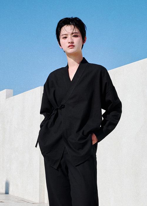 [생활한복] 한복 긴소매 셔츠 / black