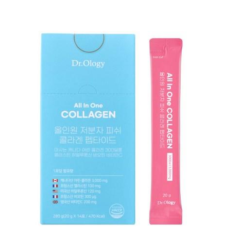 닥터올로지 올인원 저분자 피쉬 콜라겐 마시는 어린 300달톤 엘라스틴 히알루론산 비오틴, 210g, 1박스