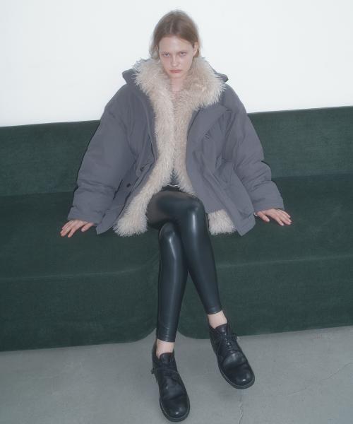 FUR HIGH NECK DOWN JUMPER