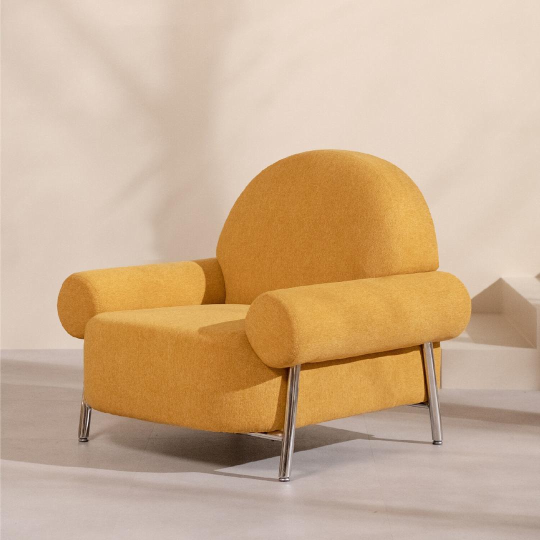 ROUND EASY CHAIR | YELLOW