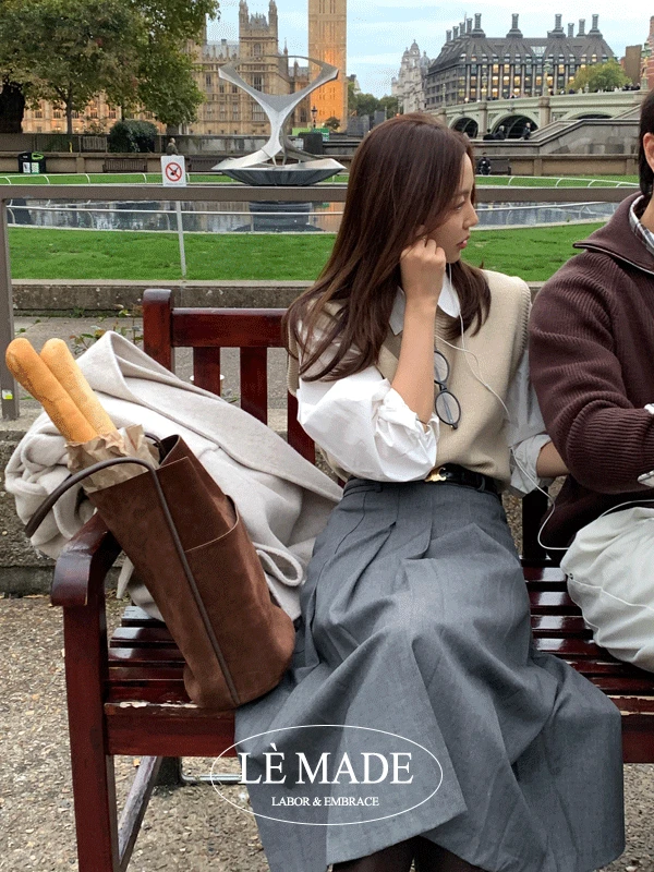 [Lè made/7천장판매] 르메이드 베이직 브이넥 베스트 / 5color