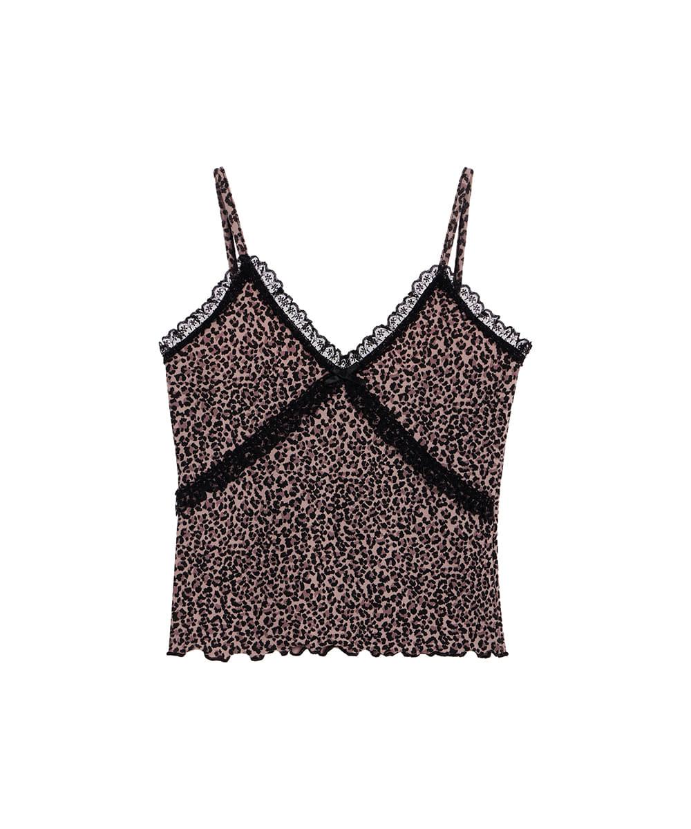 Lace Leopard Sleeveless [Pink]