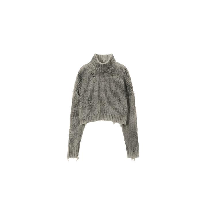 [Runway] Spray Turtleneck Crop Sweater_Grey