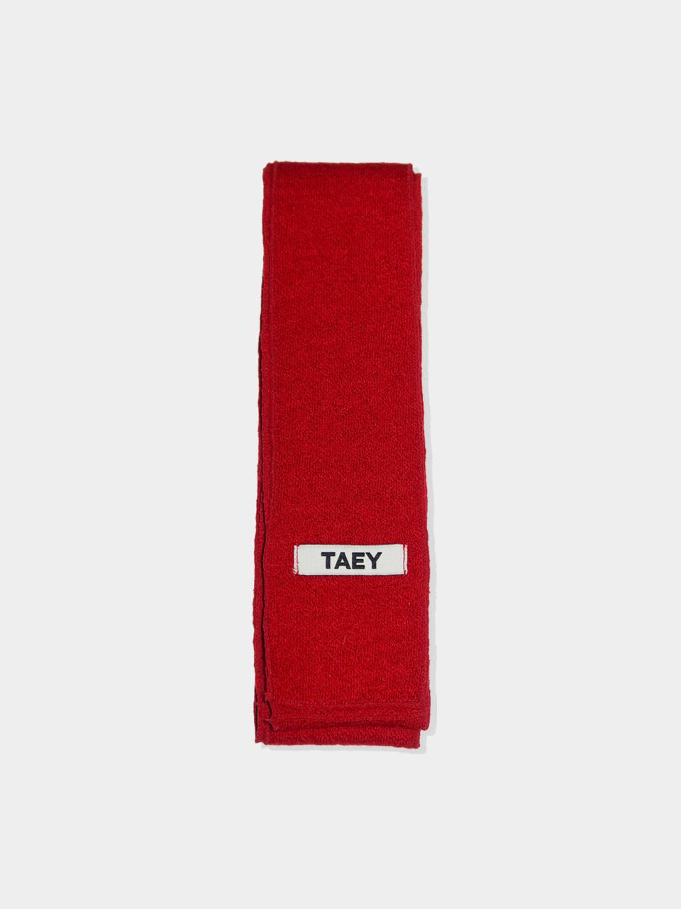 Petite knit muffler / red