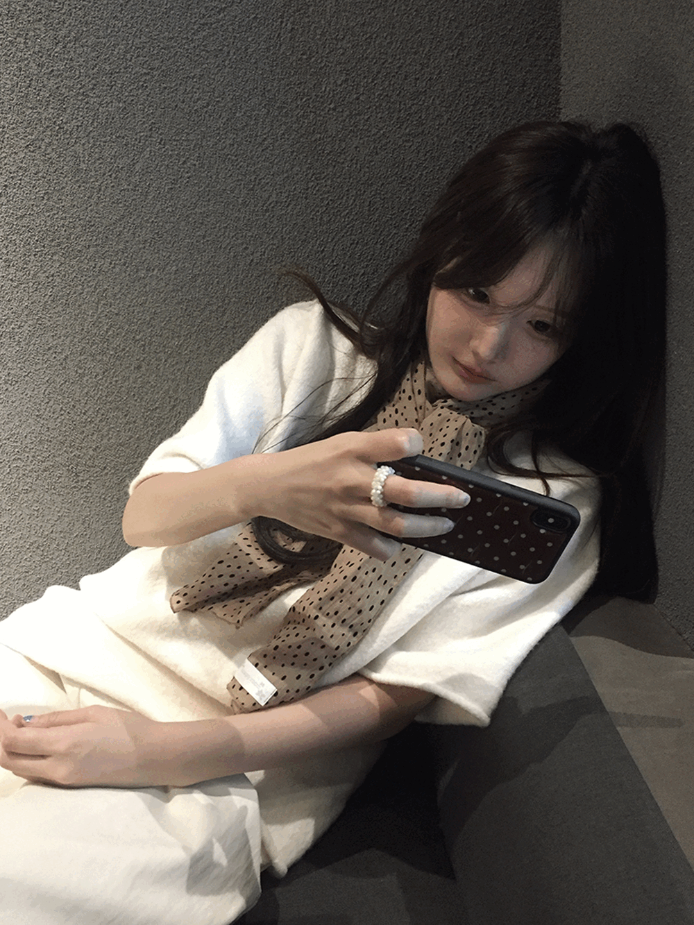 하우유 로크 루즈핏 하프 반팔 니트 (2c)