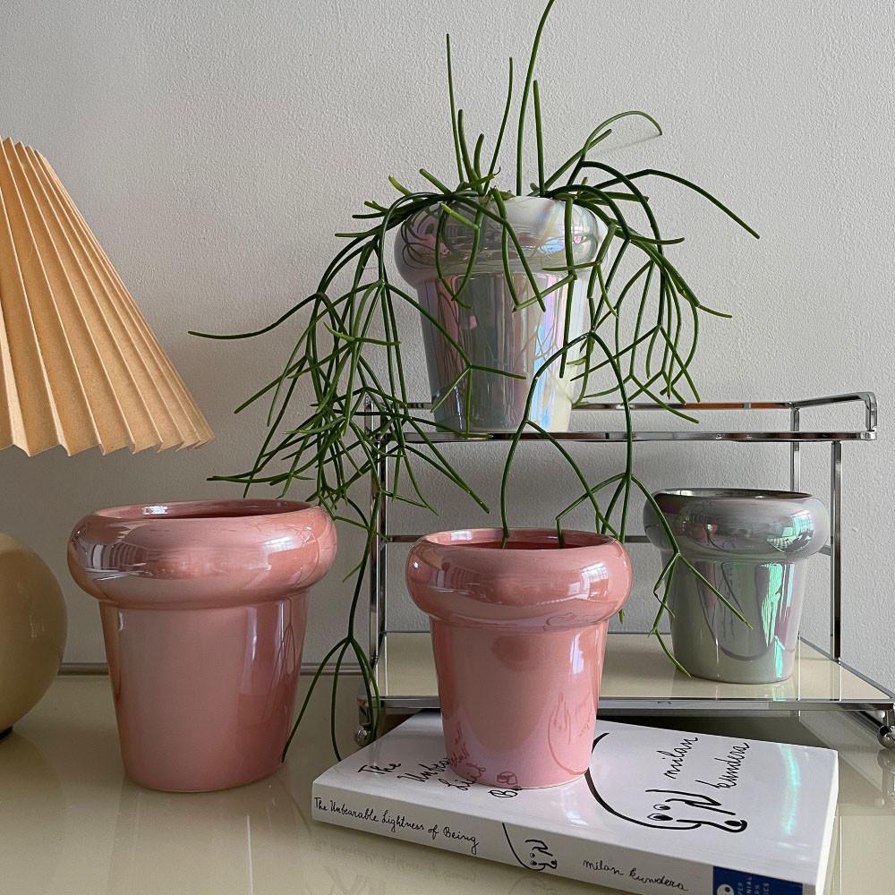 오로라 팟 시리즈 아이스크림 화분 플랜테리어 식물 미드센츄리 디자인 토분