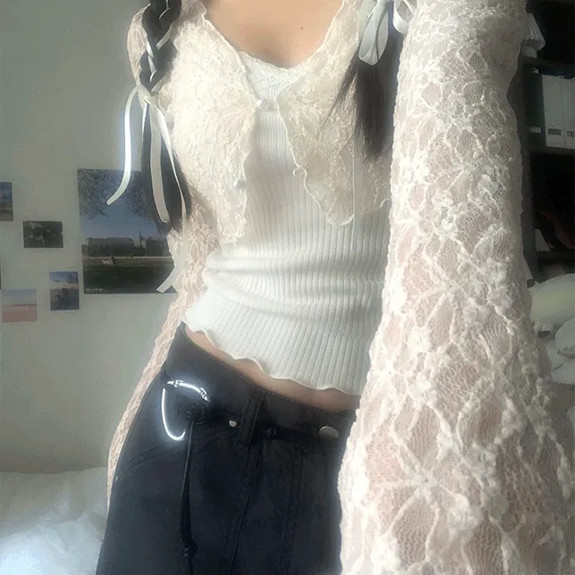 [당일출고]Lace short cardigan