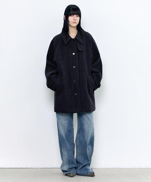 소프트 하프 발마칸 코트 DARK NAVY