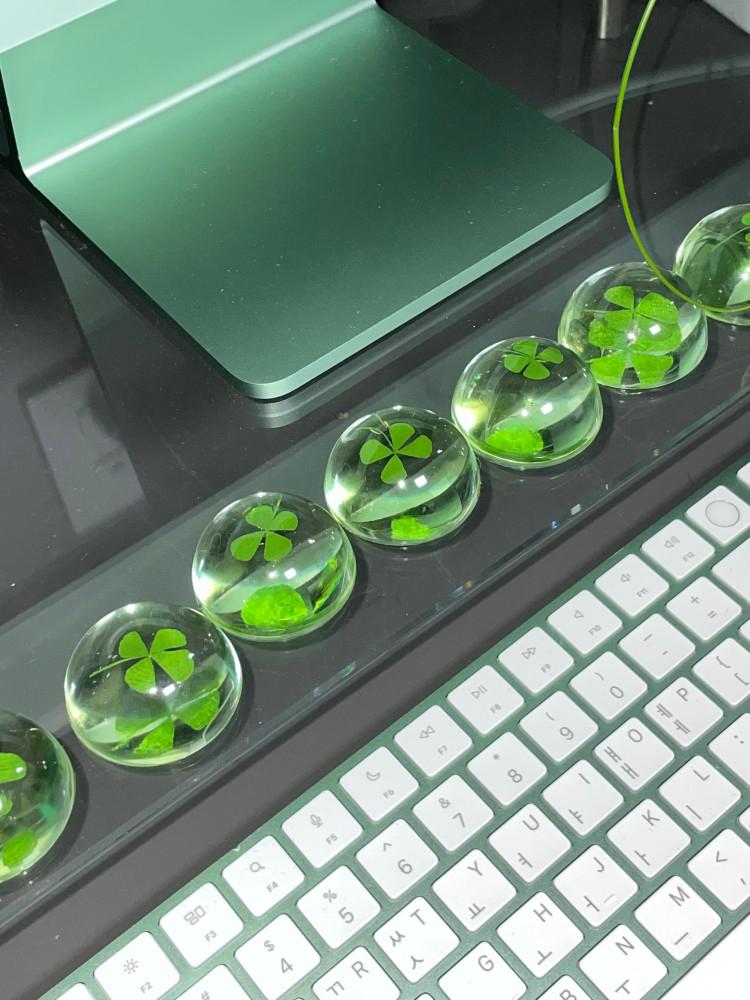 압화 네잎클로버 그립톡