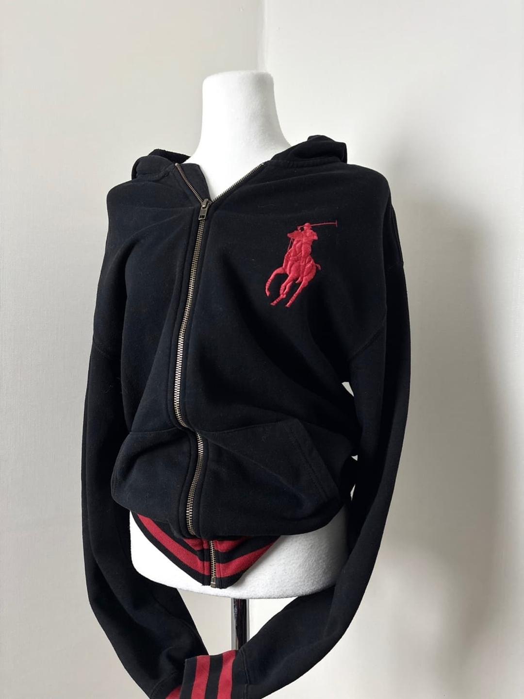 폴로 빅포니 블랙 레드 단가라 후드집업 | 후루츠패밀리