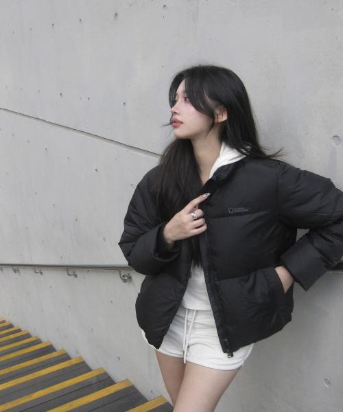 N254WDW870 여성 에이라 하이넥 구스다운 점퍼 BLACK