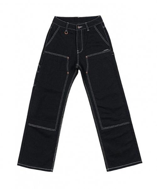 [UNISEX] 스티치 포인트 코튼 카펜터 팬츠 [블랙]