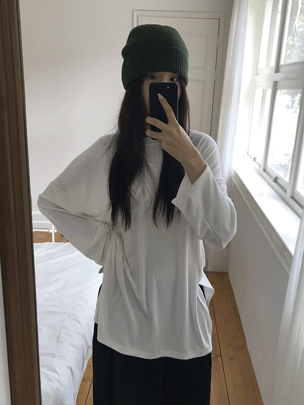 슬릿 롱 슬리브 티