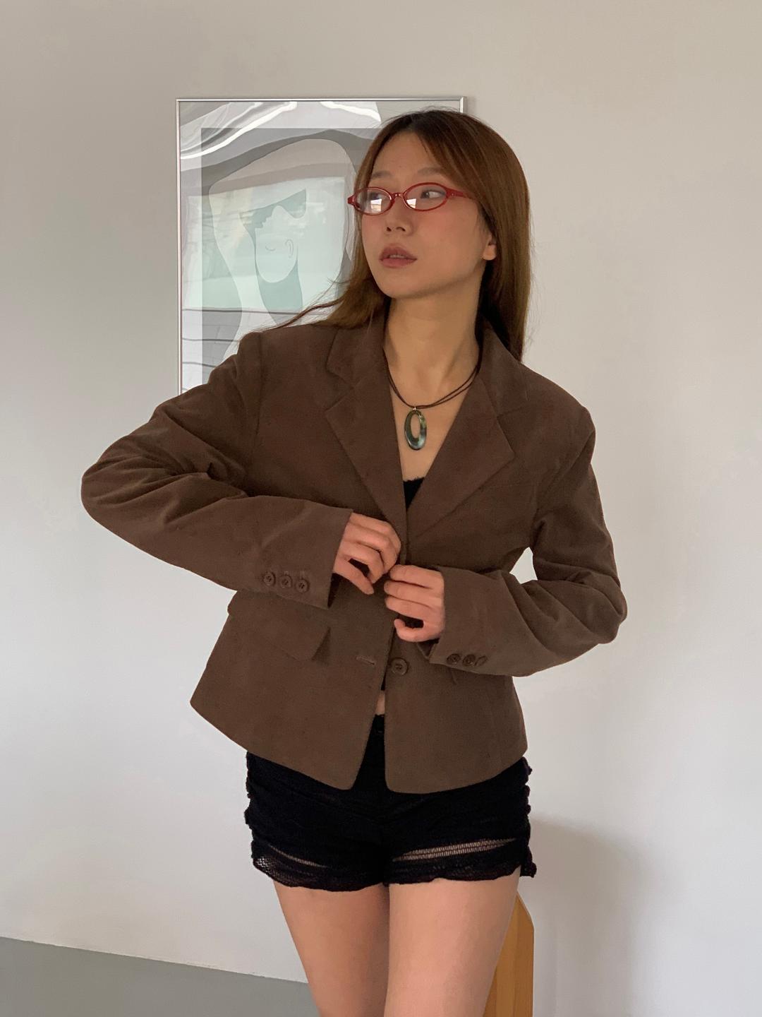 온마인드 CORDUROY SHORT JACKET ( 블랙 당일출고 )