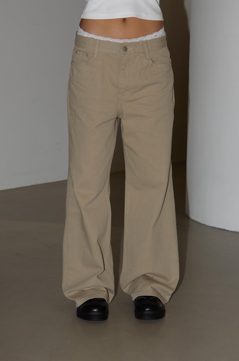 POCKY LOOSED FLARED COTTON PANTS