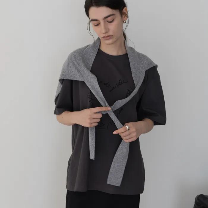 Layered Wrap Knit (Gray)