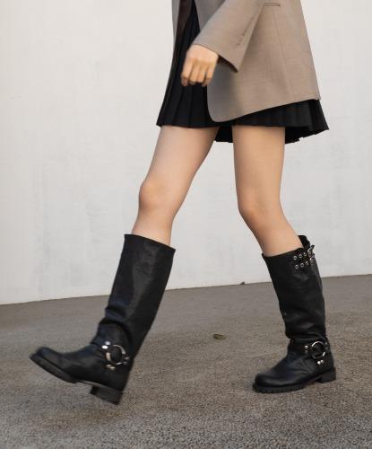 NO. Margaret Biker Long Boots _ Black