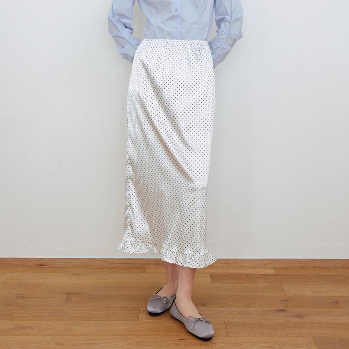 FRILL LAYERED LONG SKIRT_WHITE