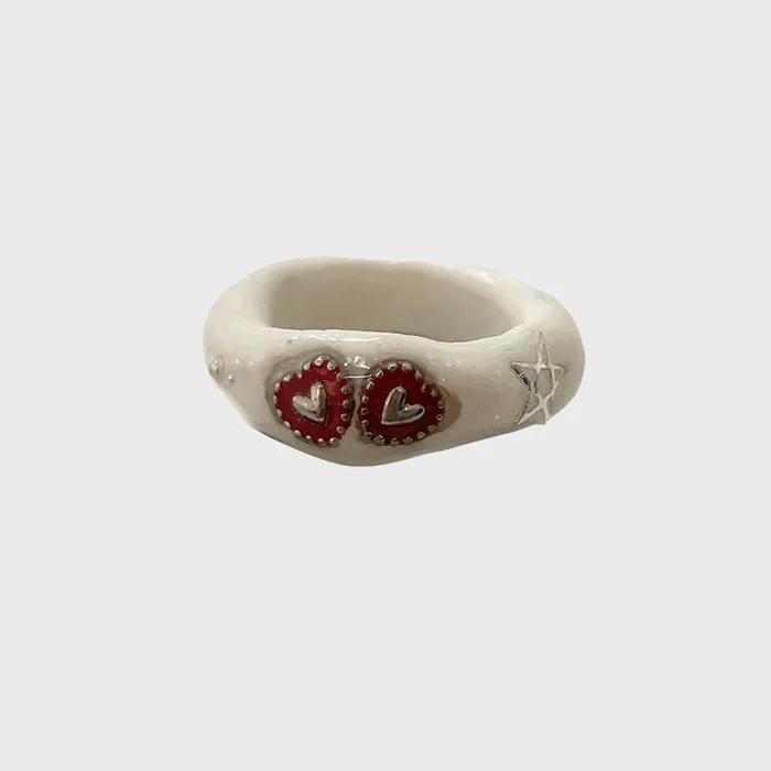 twin heart ring_glitter