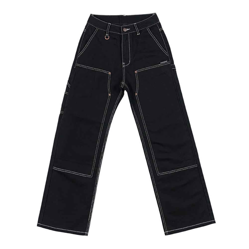 [러닝하이]  [UNISEX] 스티치 포인트 코튼 카펜터 팬츠 [블랙]