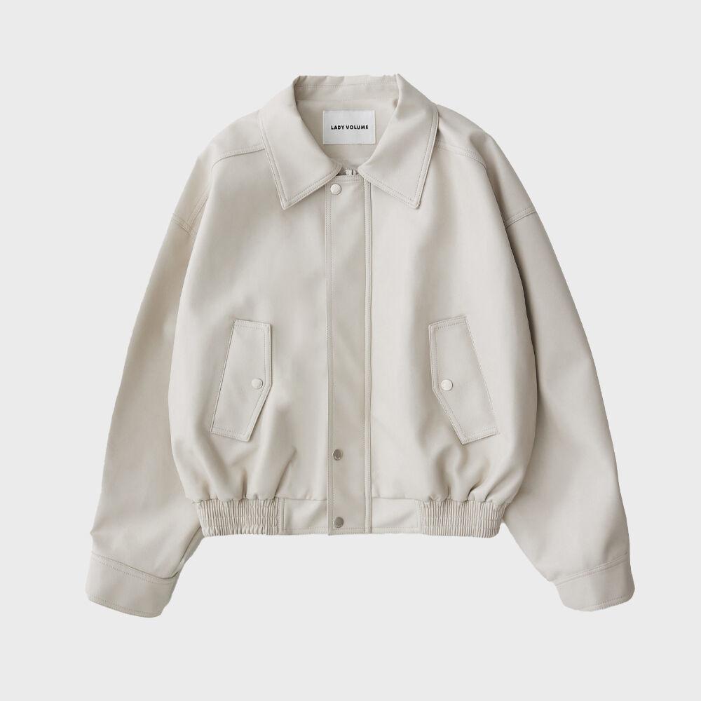465 VEGAN LEATHER BLOUSON_CREAM