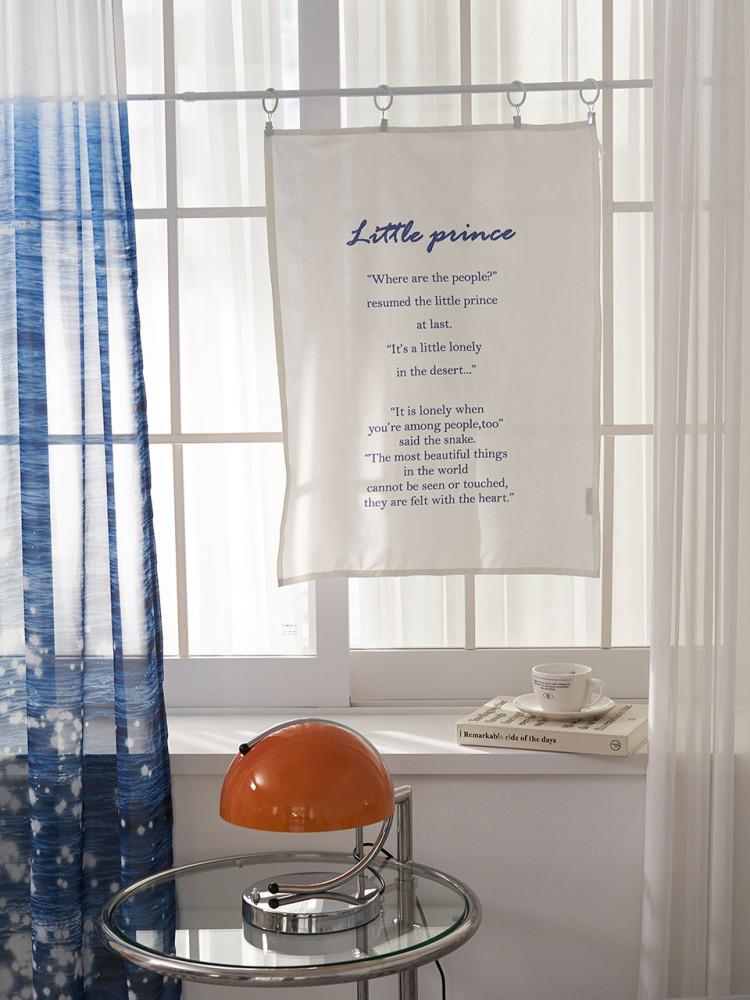 프렌치 블루 레터링 패브릭포스터