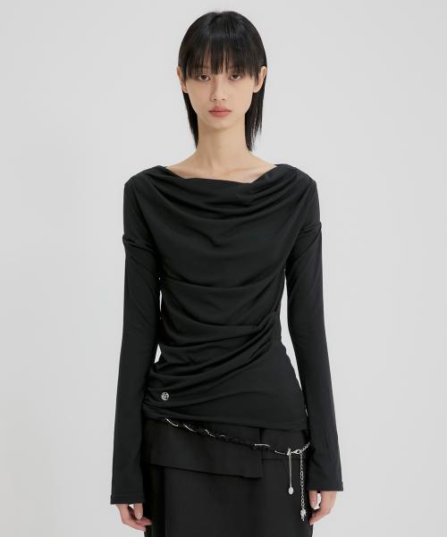 2.Drape Long Sleeve (FL-146_Black)