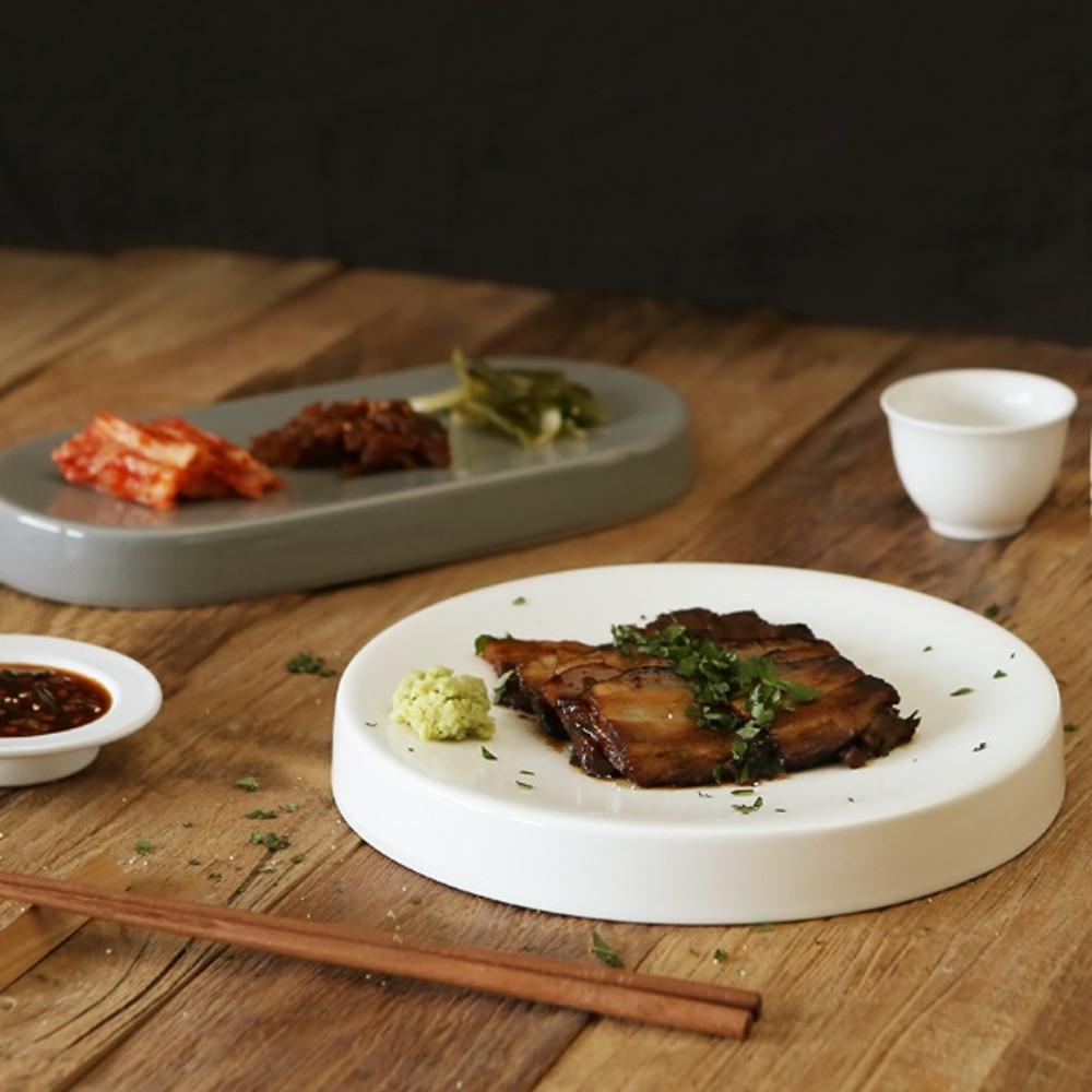 마일드 원형 굽접시 백일상 돌상 디저트 떡 케이크 트레이 스탠드 접시 그릇 4인치