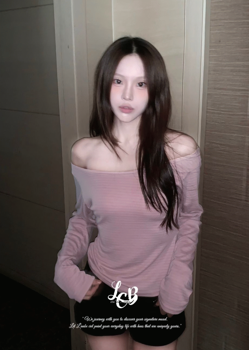 로브씨엘 [ SNS 셀피템 💗 ] 모네 스트라이프 유넥 긴팔 T