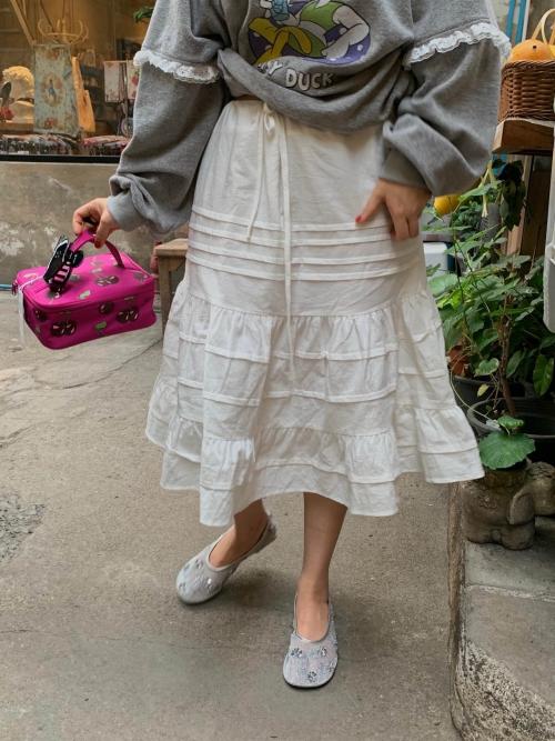 칵테일 핀턱 스커트 - 1col