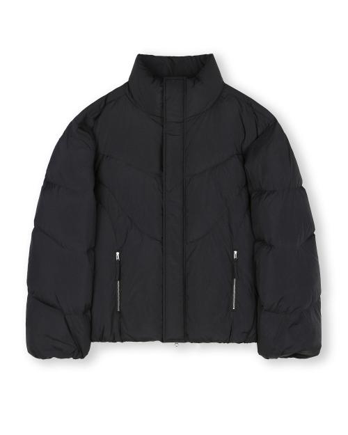 비슬로우(BESLOW)  CURVED LINE SHORT PUFFER DOWN BLACK - 사이즈 & 후기 | 무신사