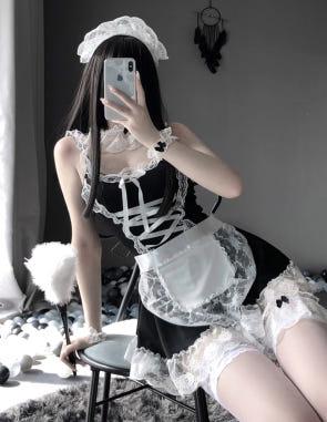 메이드복 섹시코스프레 코스튬 할로윈 클럽 파티 의상