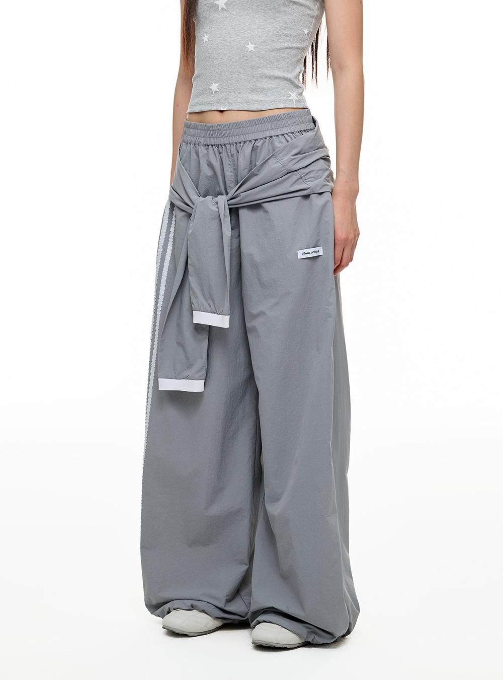 Fake Layered Style Wide-Leg Pants (2color)