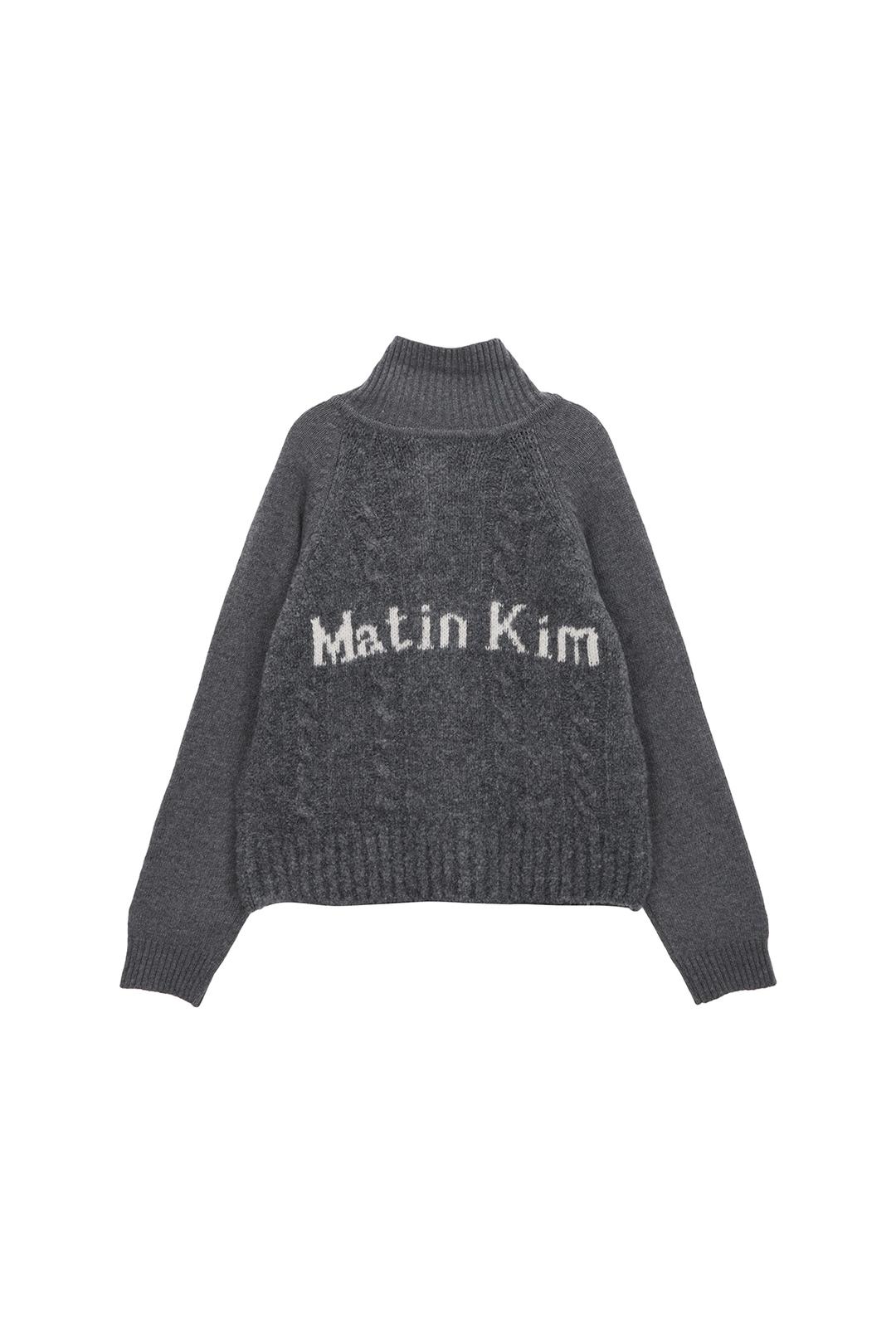 SPELL POINT CABLE KNIT ZIP UP IN CHARCOAL