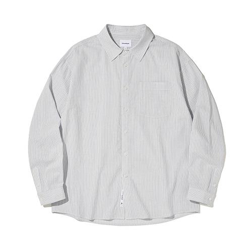 멀티 스트라이프 오버핏 셔츠_블루