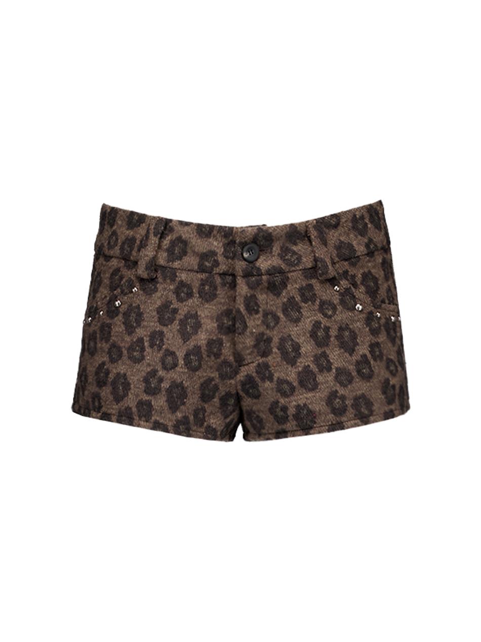 LEOPARD SHORT PANTS / BROWN