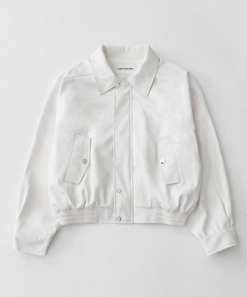9085 VEGAN LEATHER JACKET_WHITE
