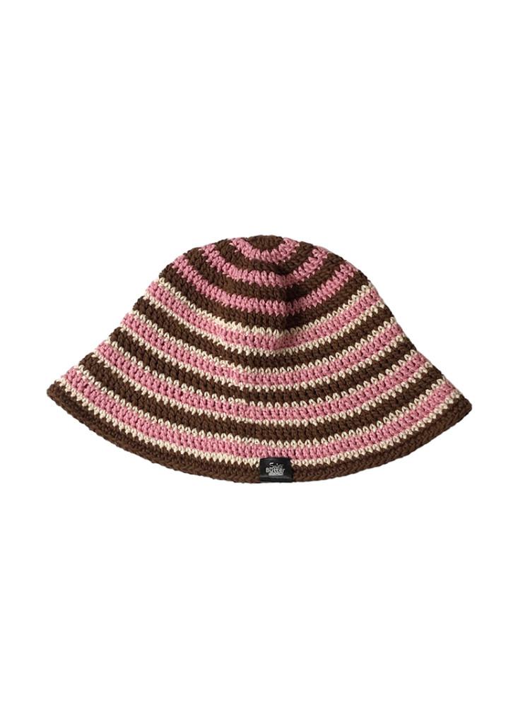 Striped Bucket / 스트라이프 버킷햇 - Pink : 솔티버터핸드웍스
