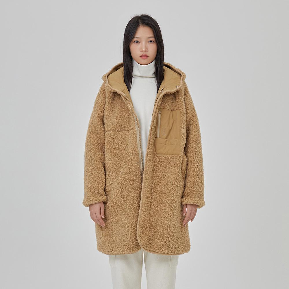 롱 쉐르파 플리스 자켓(우먼) - DARK TAN