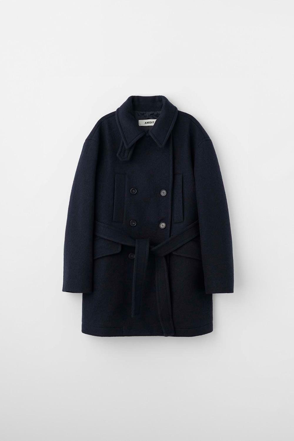 ANEDIT - P Wool Classic Double Pea Coat_Night