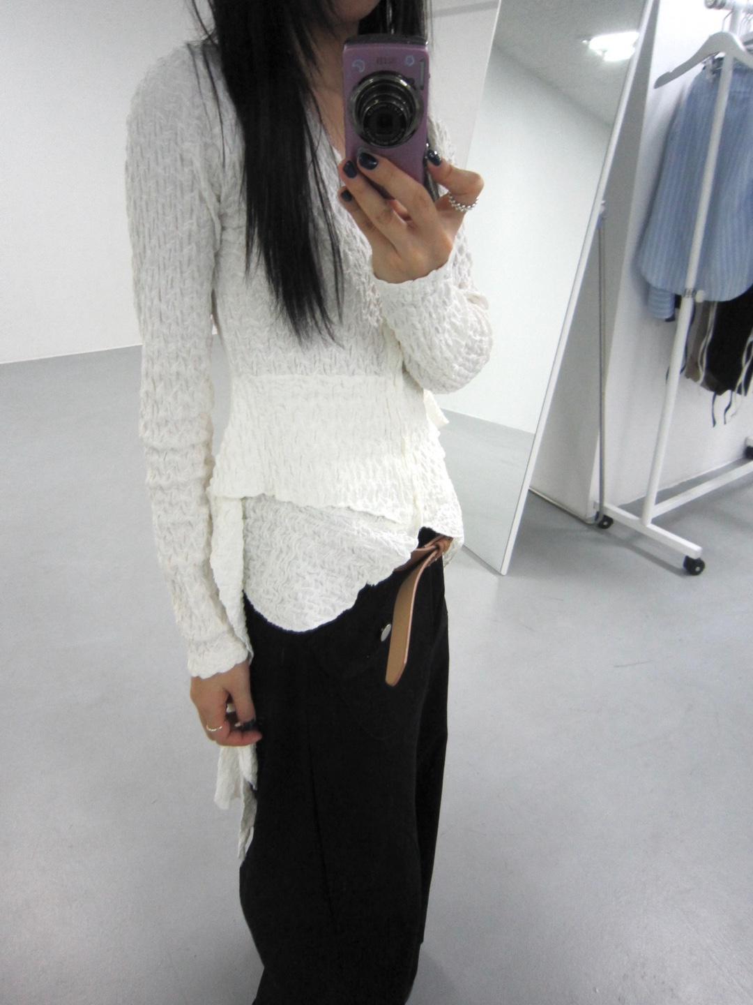 센지 러플버튼티 (2color)