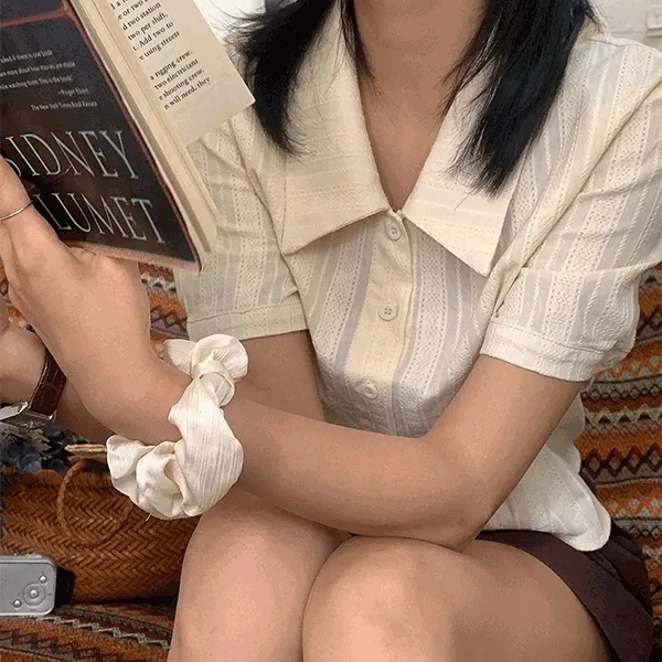 페랑 에스닉 반팔 블라우스 (beige)