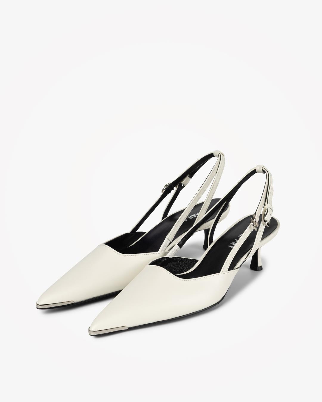 DUA METAL TOE-CAP SLINGBACKS (WHITE)