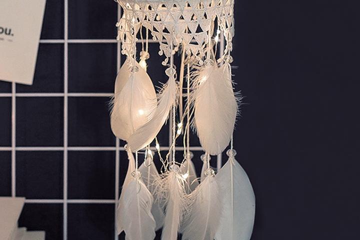 화이트 레이스 모빌 드림캐쳐 LED 전구 세트