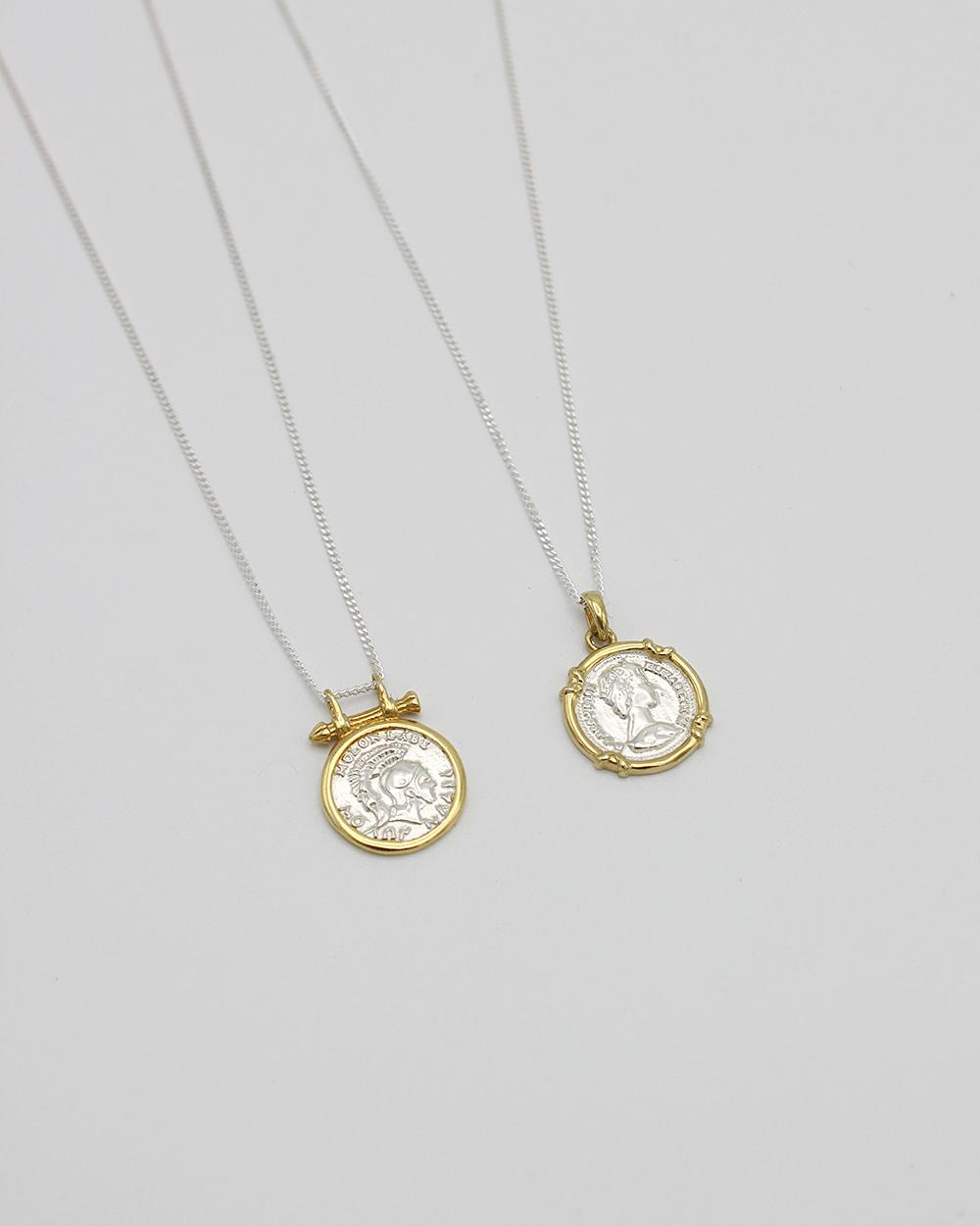 COMBI COLOR PENDANT NECKLACE - SILVER